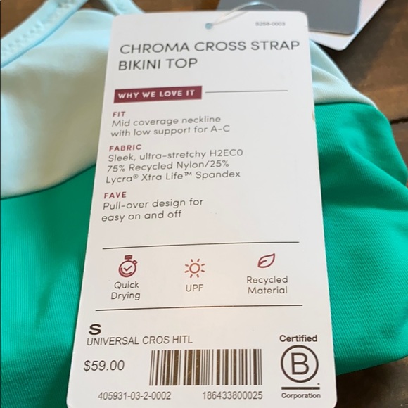 🎈NWT! Athleta Chroma Cross Strap bikini top. Sm - Picture 3 of 9